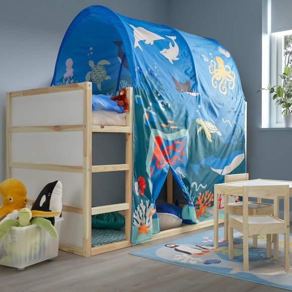 IKEA KURA Bed Tent Ocean Sea Animals Pattern Canopy Beds 405.284.53 - Picture 5 of 6